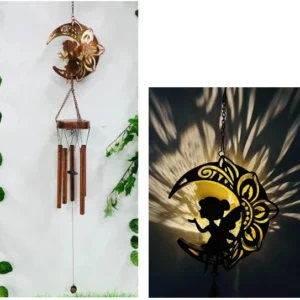 SM25468 PP Plastic Hanging Fairy Solar Wind Chime