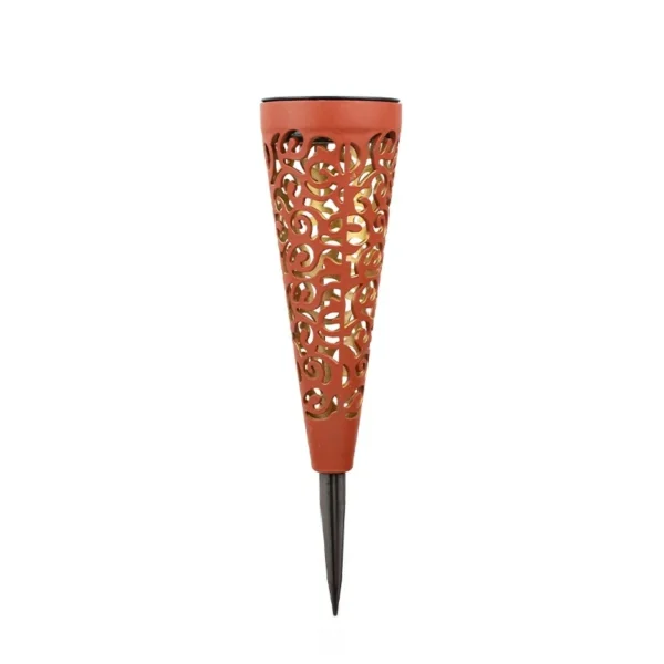 SM25469 Set of 2pcs Hollow-out Decorative Plastic PP Solar Pathway Stake Lantern Lights_3