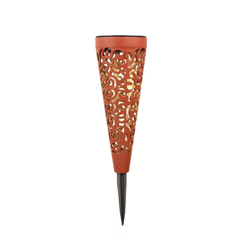 SM25469 Set of 2pcs Hollow-out Decorative Plastic PP Solar Pathway Stake Lantern Lights_3