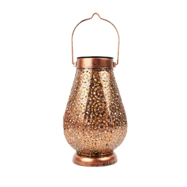 SM25472 Gold Mini Ornate Decorative Hollow-Out Plastic PP Solar Hanging Lantern with Base_2