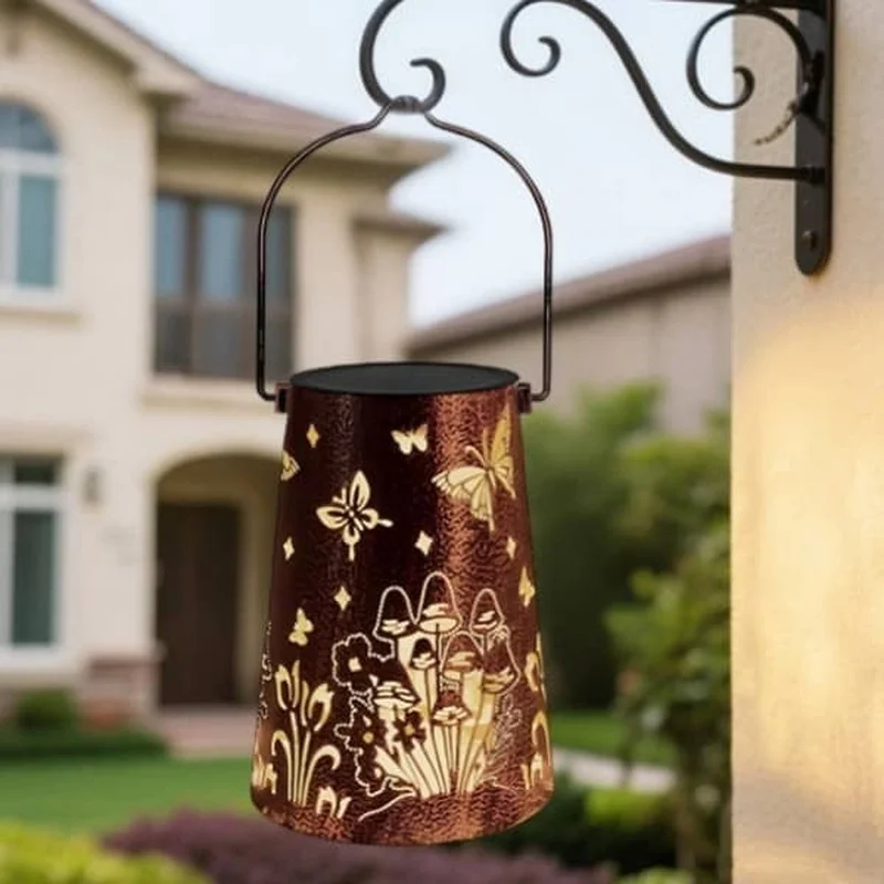 SM25474 PP Plastic Butterfly Shape Solar Garden Chandelier Outdoor Lighting