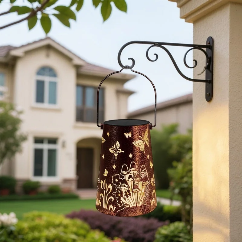 SM25474 PP Plastic Butterfly Shape Solar Garden Chandelier Outdoor Lighting_2
