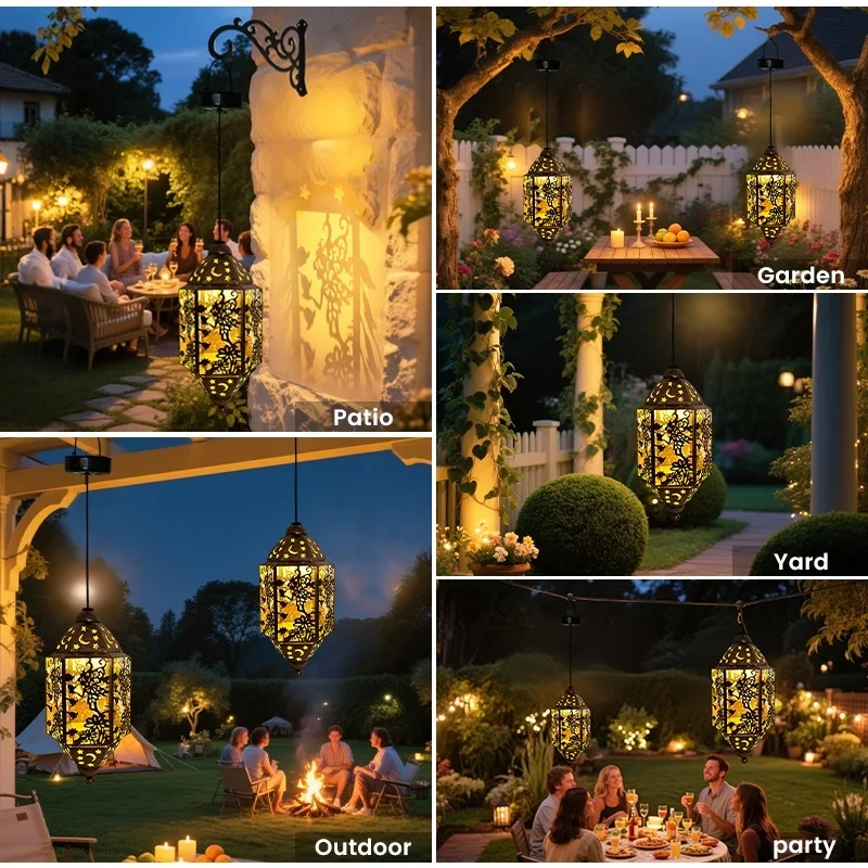 SM25477 Hollow-out Plastic PP Fairy Solar Hanging Lantern_6