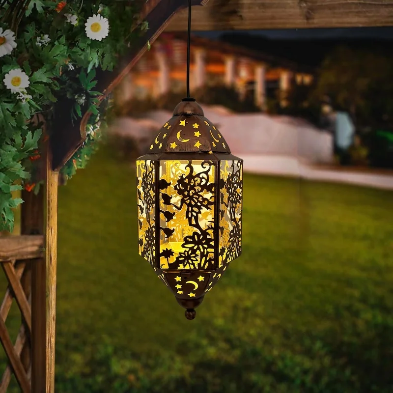 SM25477 Hollow-out Plastic PP Fairy Solar Hanging Lantern_8