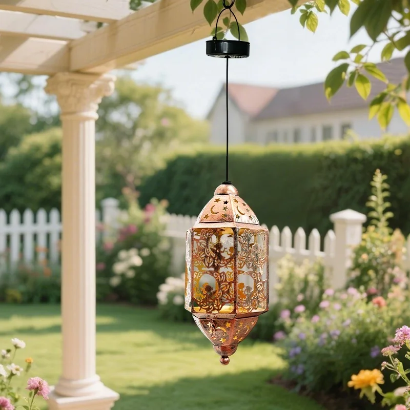 SM25477B Hollow Out Plastic PP Fairy Solar Hanging Lantern_2