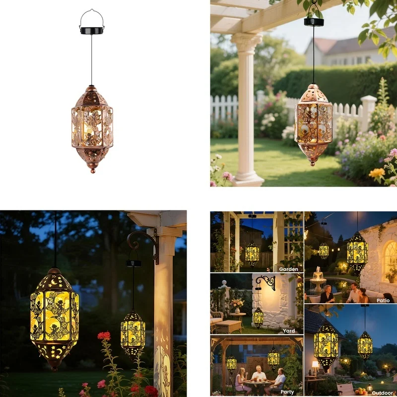 SM25477B Hollow Out Plastic PP Fairy Solar Hanging Lantern_5