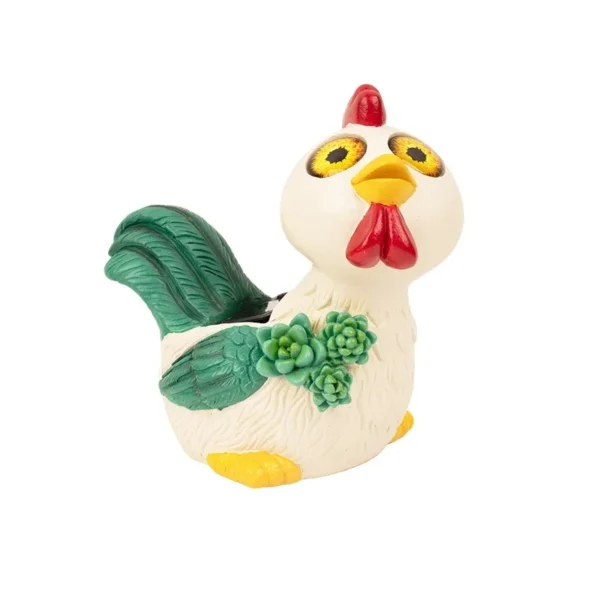 SM25479 Rooster Resin Statue Solar Freestanding Animal Light