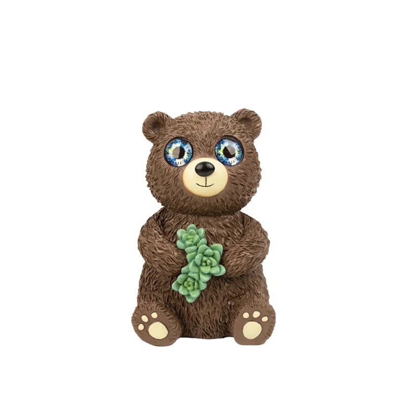 SM25482 Little Bear Solar Resin Statue Freestanding Animal Light_4
