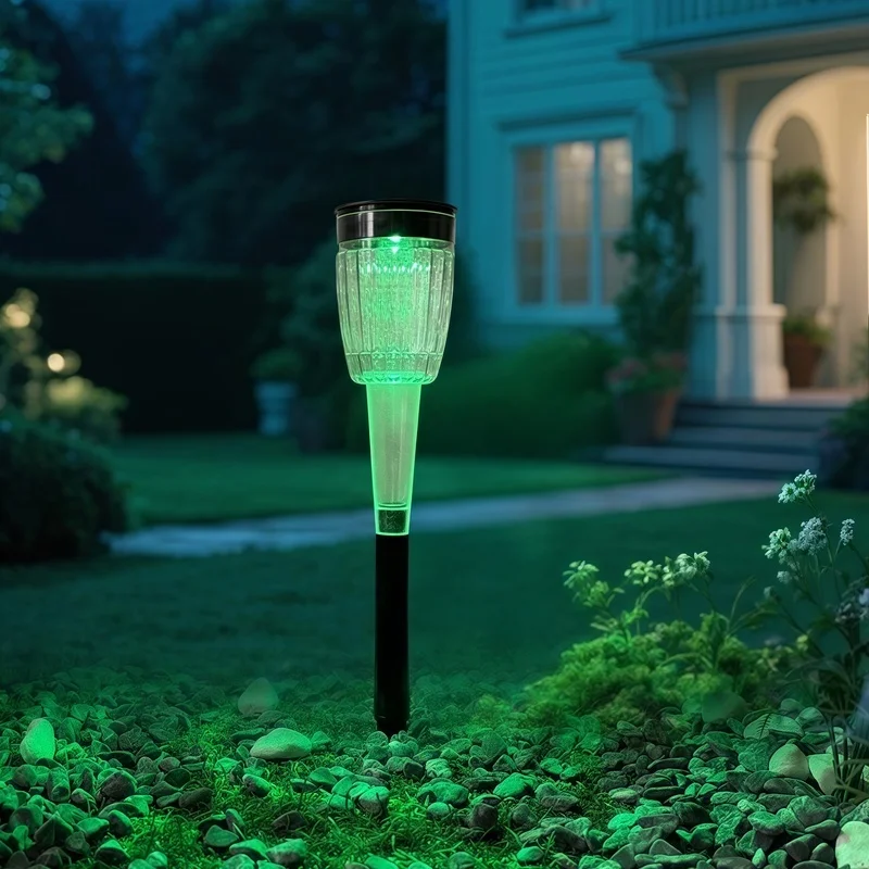 SM25495 Multicolor ABS Plastic Solar Pathway Stake Lantern Light_3