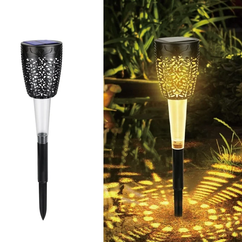 SM25496 Hollow-out ABS Plastic Decorative Solar Pathway Stake Light Lantern_4