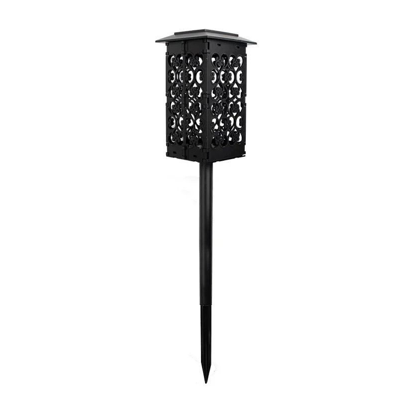 SM25497 ABS Plastic Foldable Hollow-Out Solar Pathway Stake Light Lantern_2