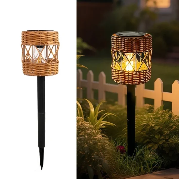 SM25499 Solar Stake Light with Plastic PP Rattan Design_5