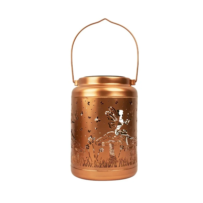 SM25501 Hollow-out Plastic PP Fairy Solar Hanging Lantern Light