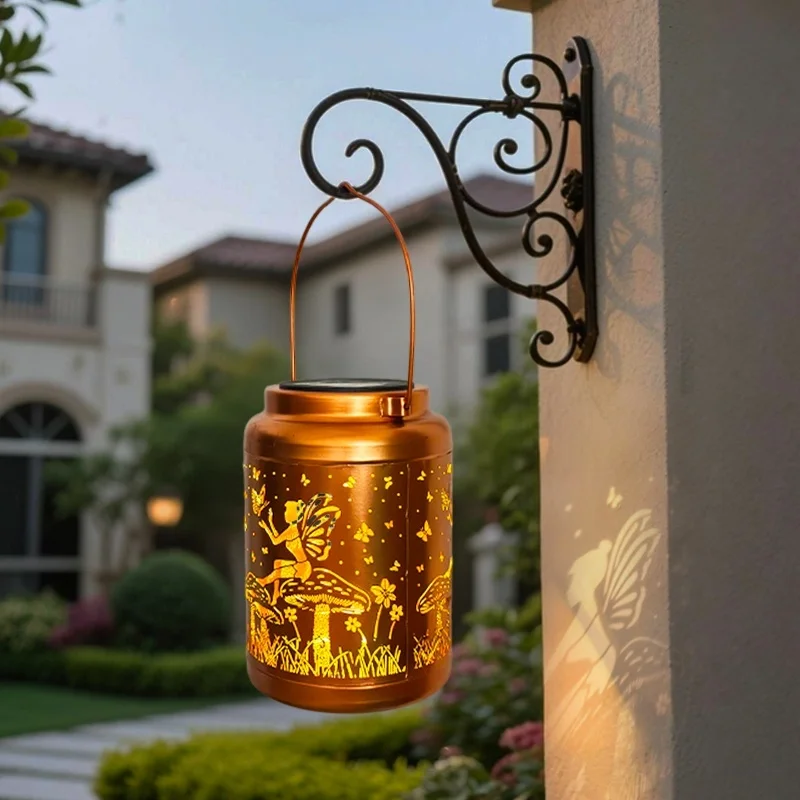 SM25501 Hollow-out Plastic PP Fairy Solar Hanging Lantern Light_3