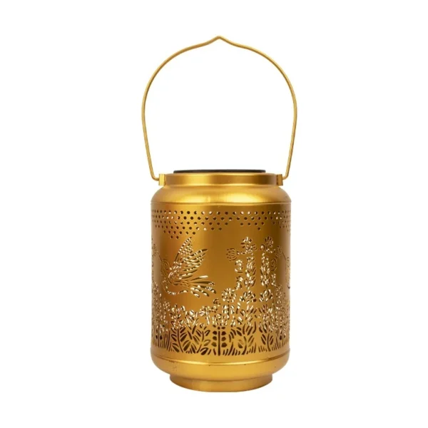 SM25502 Plastic PP Hollow-Out Hummingbird Bird Solar Hanging Lantern Light