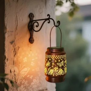 SM25504 Plastic PP Hollow-Out Butterfly Solar Hanging Lantern Light Animal