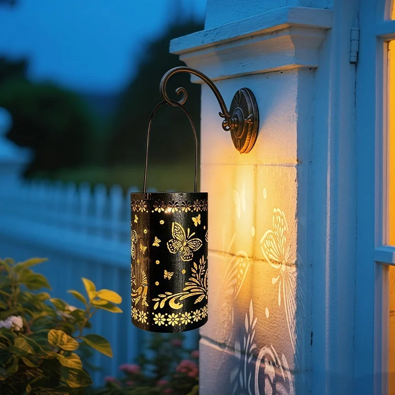 SM25506 Plastic PP Decorative Butterfly Animal Solar Hanging Lantern Light