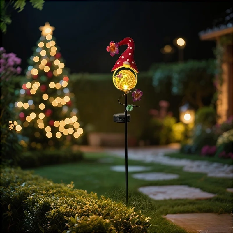 SM25515 Metal-iron + Glass Solar Genie Lawn Stake Light_2