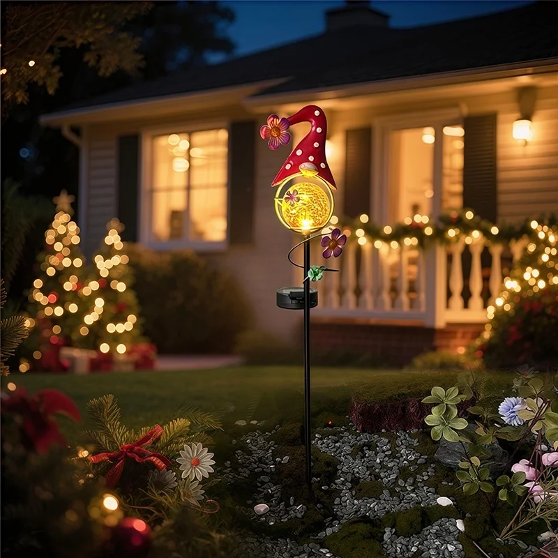 SM25515 Metal-iron + Glass Solar Genie Lawn Stake Light_3