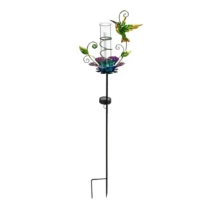 SM25516 metal-iron + Glass Tabletop Solar Lamp with Rain Gauge