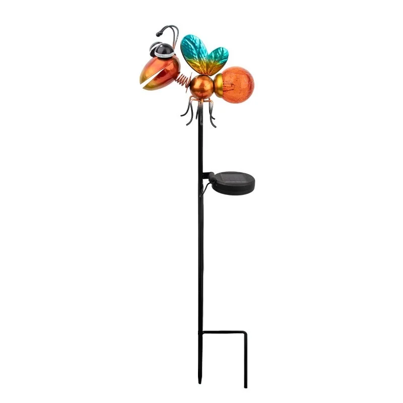 SM25517 metal-iron + Glass Ant Animal Solar Tabletop Lamp_2