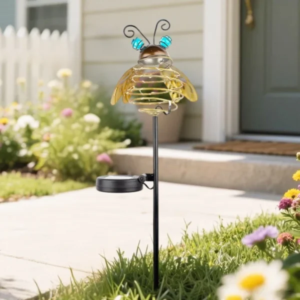SM25522 metal-iron + Plastic PP Solar Tabletop Lamp with Animal Decorations_5