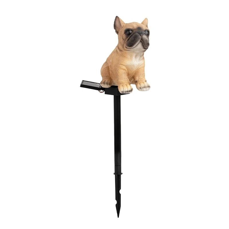 SM25529 Dog Resin Statue with Solar Stake Light_3
