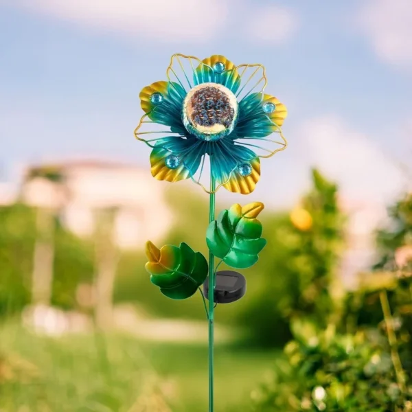SM25535 Plastic PP Decorative Floral Solar Stake Light Flower_2