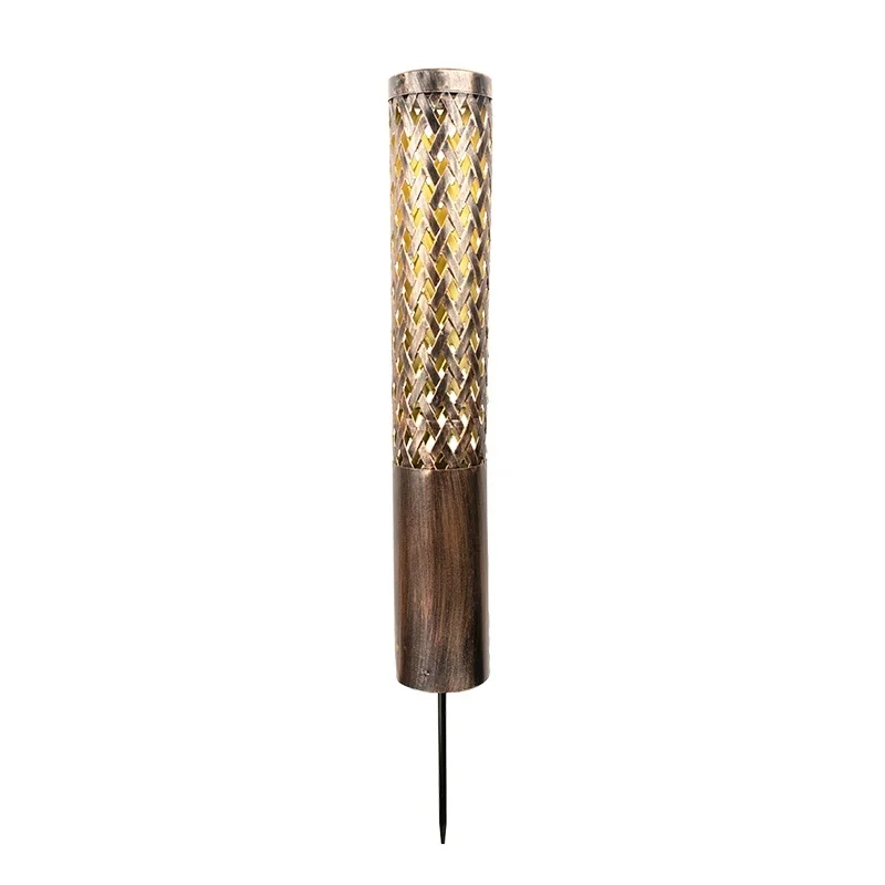 SM25536 Large White Textured Plastic PP Hollow-Out Solar Stake Lantern Light
