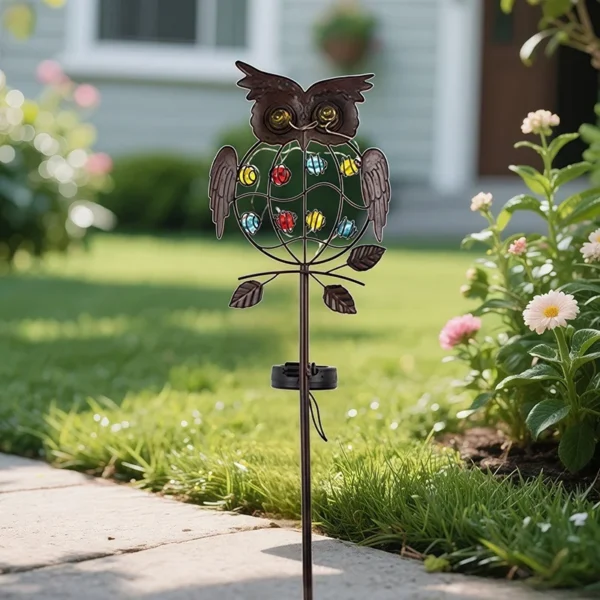 SM25537 Plastic PP Solar Owl Bird Animal Stake Light_3
