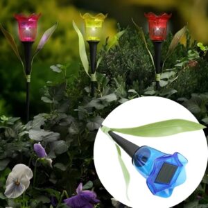 SM25547 Plastic transparent Tulip Garden Decorative Solar Stake Light