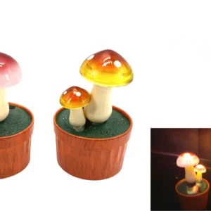 SM25574 ABS Plastic Solar Mushroom Tabletop Light with 2 LEDs