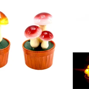 SM25575 ABS Plastic Solar Mushroom Tabletop Light with 3 LEDs