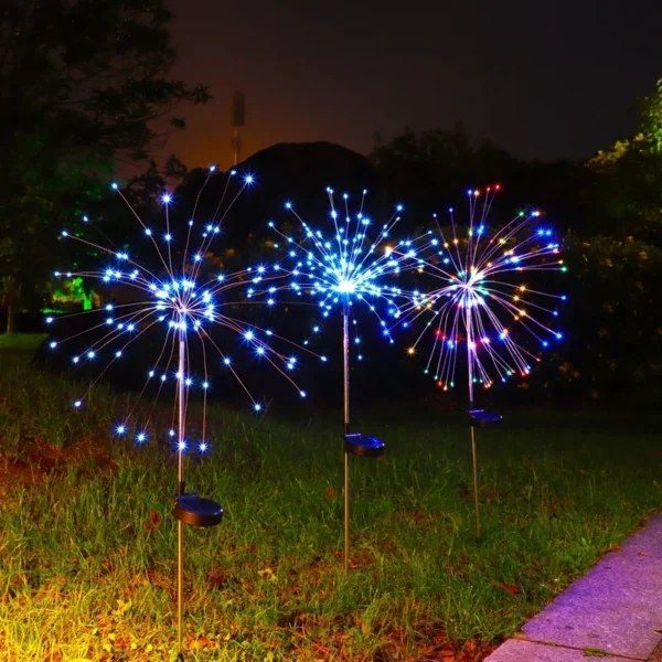 SM25597 ABS Plastic Solar-Powered Fireworks Stake Light_2