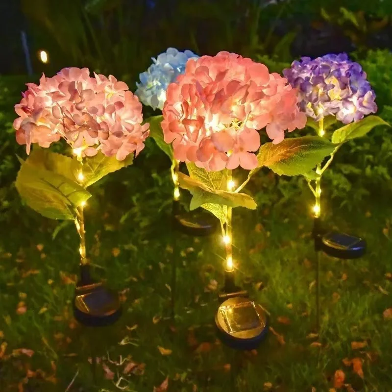 SM25646 Plastic PP Hydrangea Flower Solar Stake Light_2