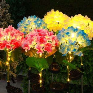 SM25646 Plastic PP Hydrangea Flower Solar Stake Light_3