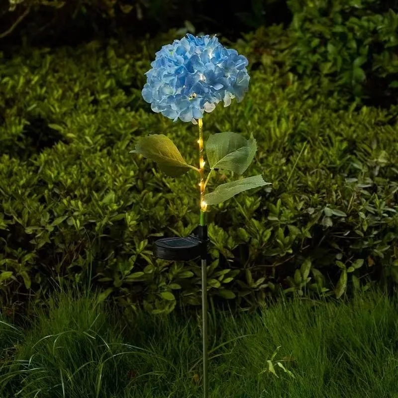SM25646 Plastic PP Hydrangea Flower Solar Stake Light_5