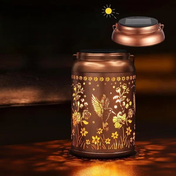 SM25663 Plastic PP Hummingbird Bird Solar Hanging Lantern Animal