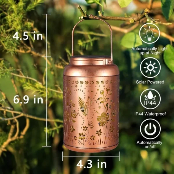 SM25663 Plastic PP Hummingbird Bird Solar Hanging Lantern Animal_3