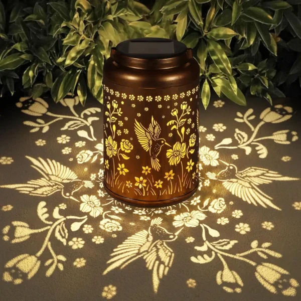 SM25663 Plastic PP Hummingbird Bird Solar Hanging Lantern Animal_4