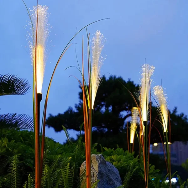SM25664 ABS Plastic Optical Fiber Solar Reed Stake Light_2