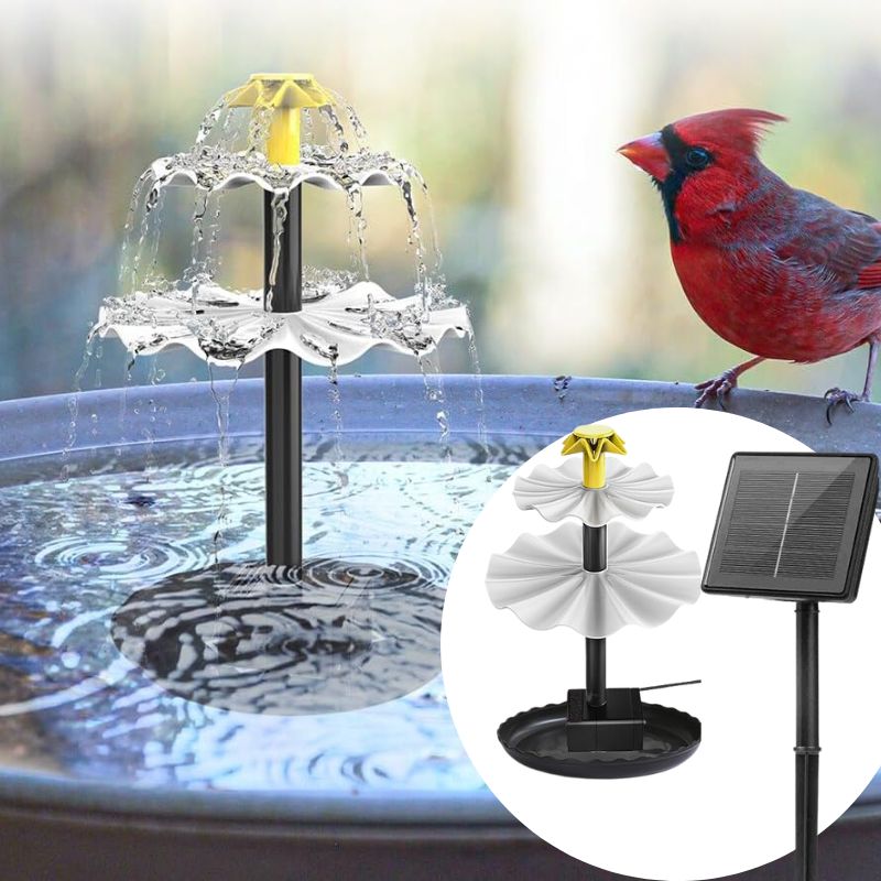 SM25672 3-Tier Bird Bath Fountain with Solar Powered Automatic
