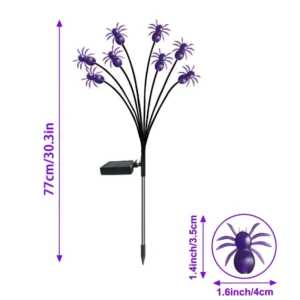 SM25673 ABS Plastic 8 LED Halloween Spider Solar Stake Light