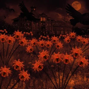 SM25673 ABS Plastic 8 LED Halloween Spider Solar Stake Light_3