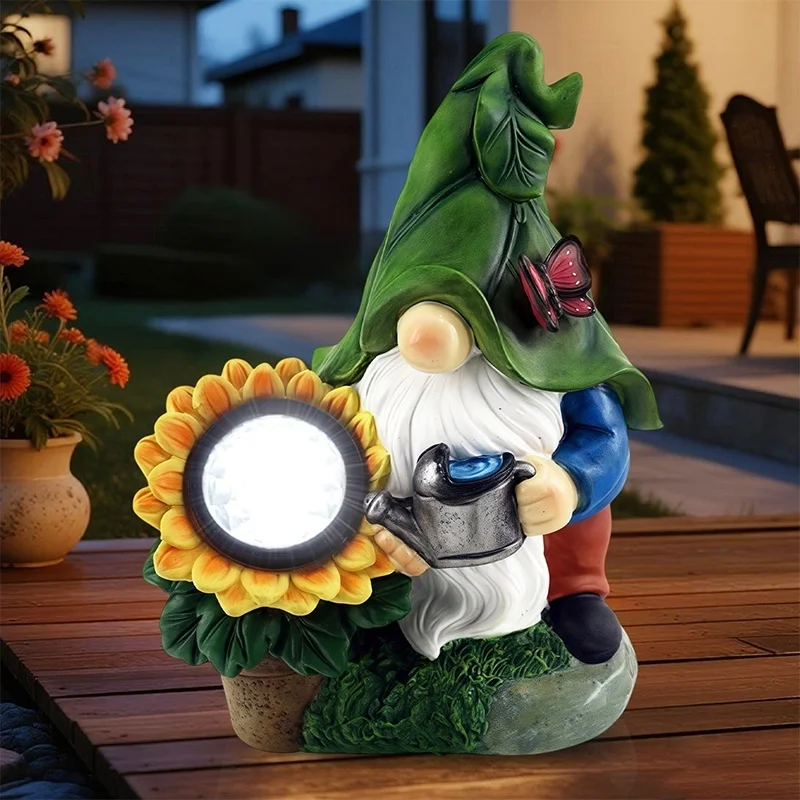 SM25675 Resin Elf Solar Lamp Tabletop Statue Light