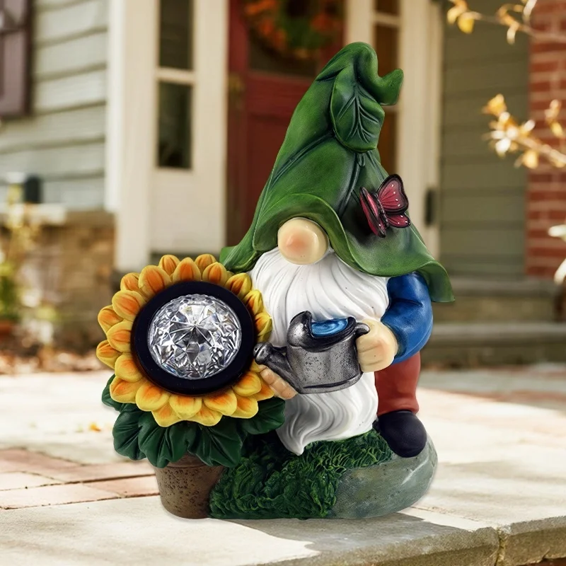 SM25675 Resin Elf Solar Lamp Tabletop Statue Light_5