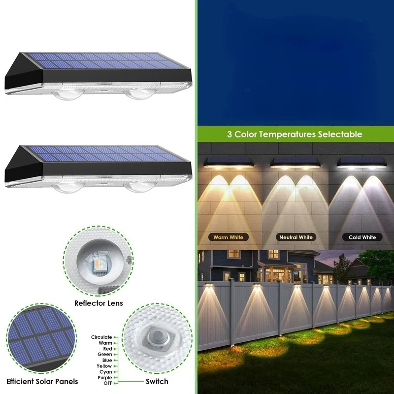 SM25677 Multi-Color Plastic PP Solar Wall Light for Deck_3
