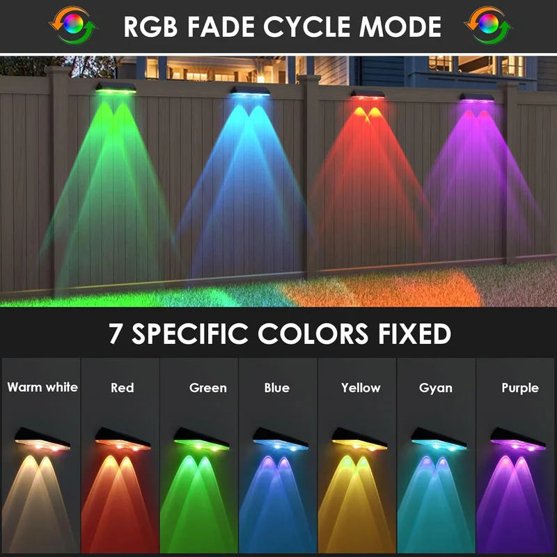 SM25677 Multi-Color Plastic PP Solar Wall Light for Deck_4
