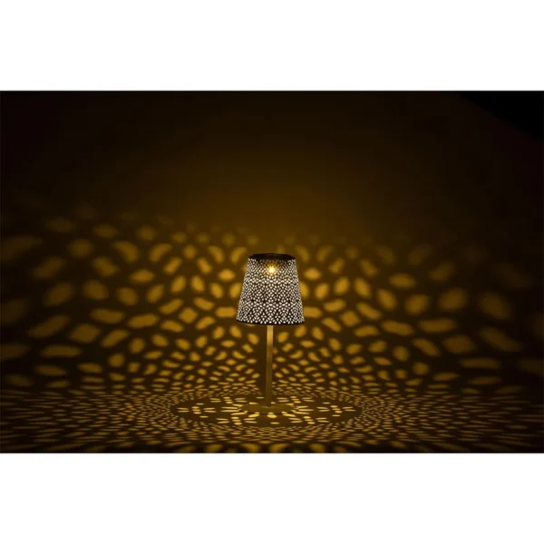SM25684 Hollow-out Plastic PP Solar Table Lamp Lantern for Tabletop Use_2