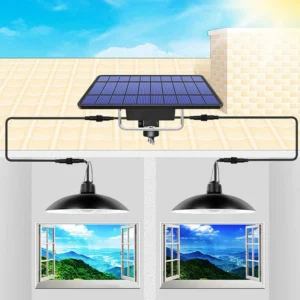 SM25685 ABS+PP Plastic Double-Head Solar Pendant Wall Light with Remote Control Disk